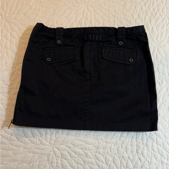 AIX Armani Exchange Black Mini Skirt Button Pocket Detail Back Zipper Sz 8 - Picture 3 of 10